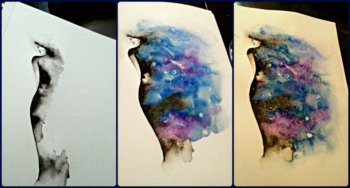 75 woman sky and stars