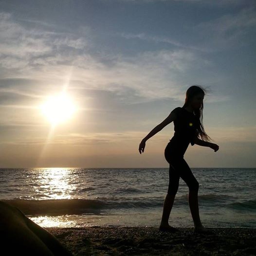 158 girl at sunset