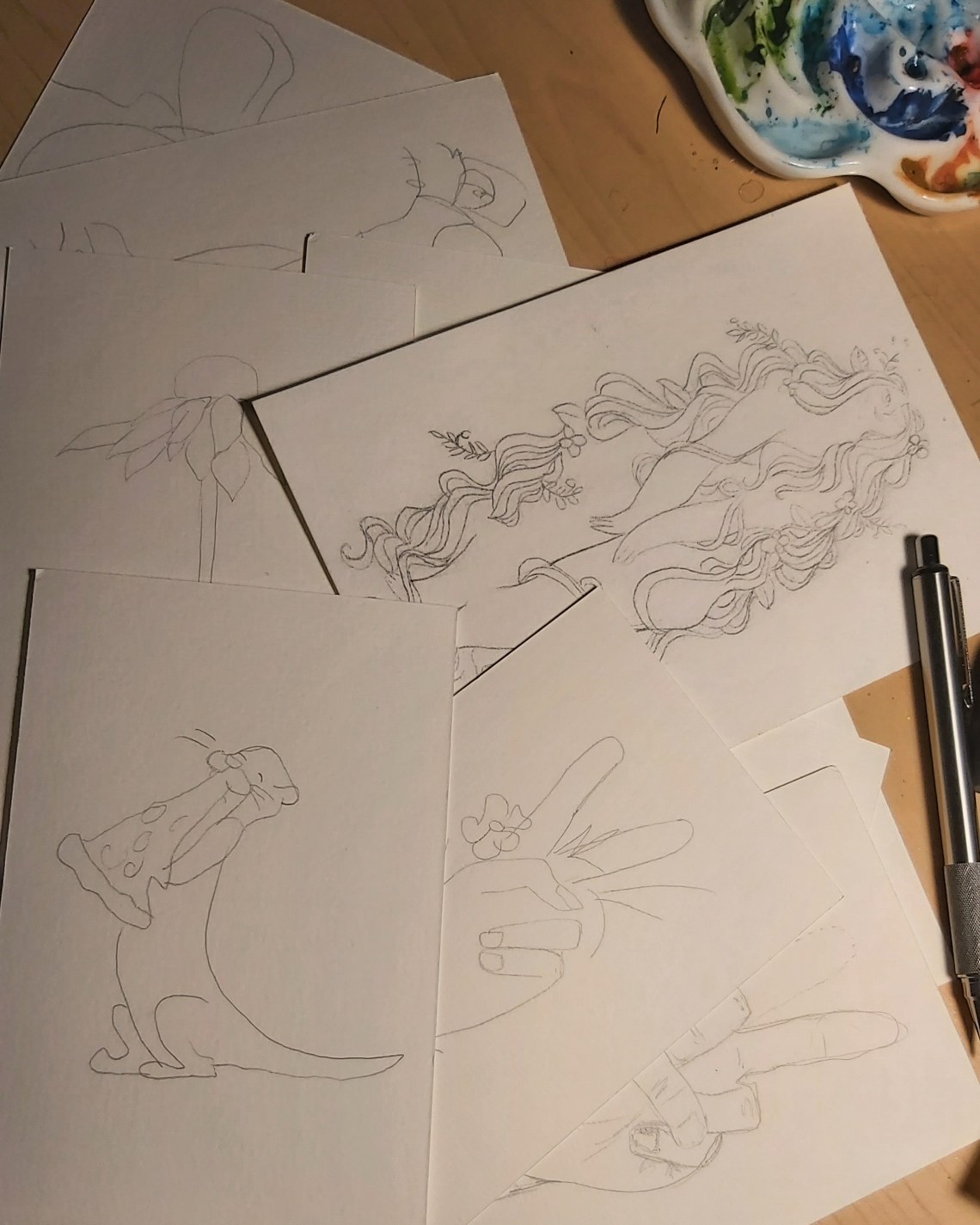 154 postcard sketches